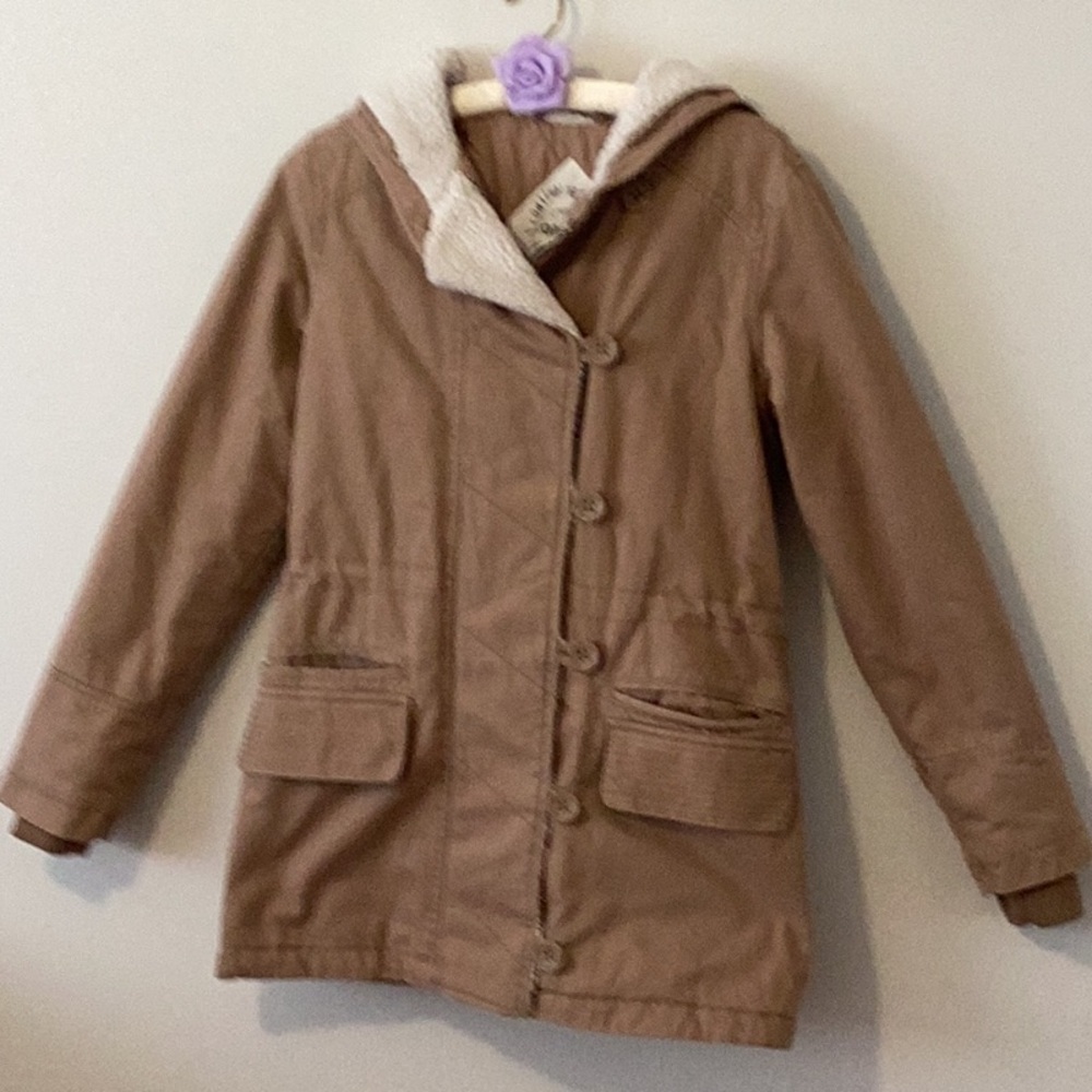 Garage Small jacket tan with hood